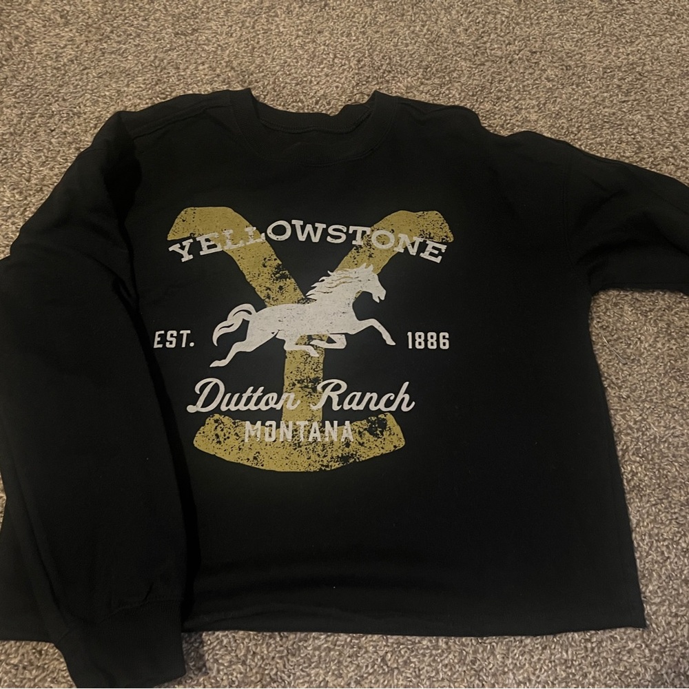 Yellowstone Dutton Ranch Black Crop Top
